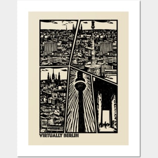 Berlin Skyline, Manga Style, Created by AI Posters and Art